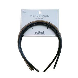 Scunci Elevated Basics No Slip Grip Headbands Assortment 3 Piece Black Brown